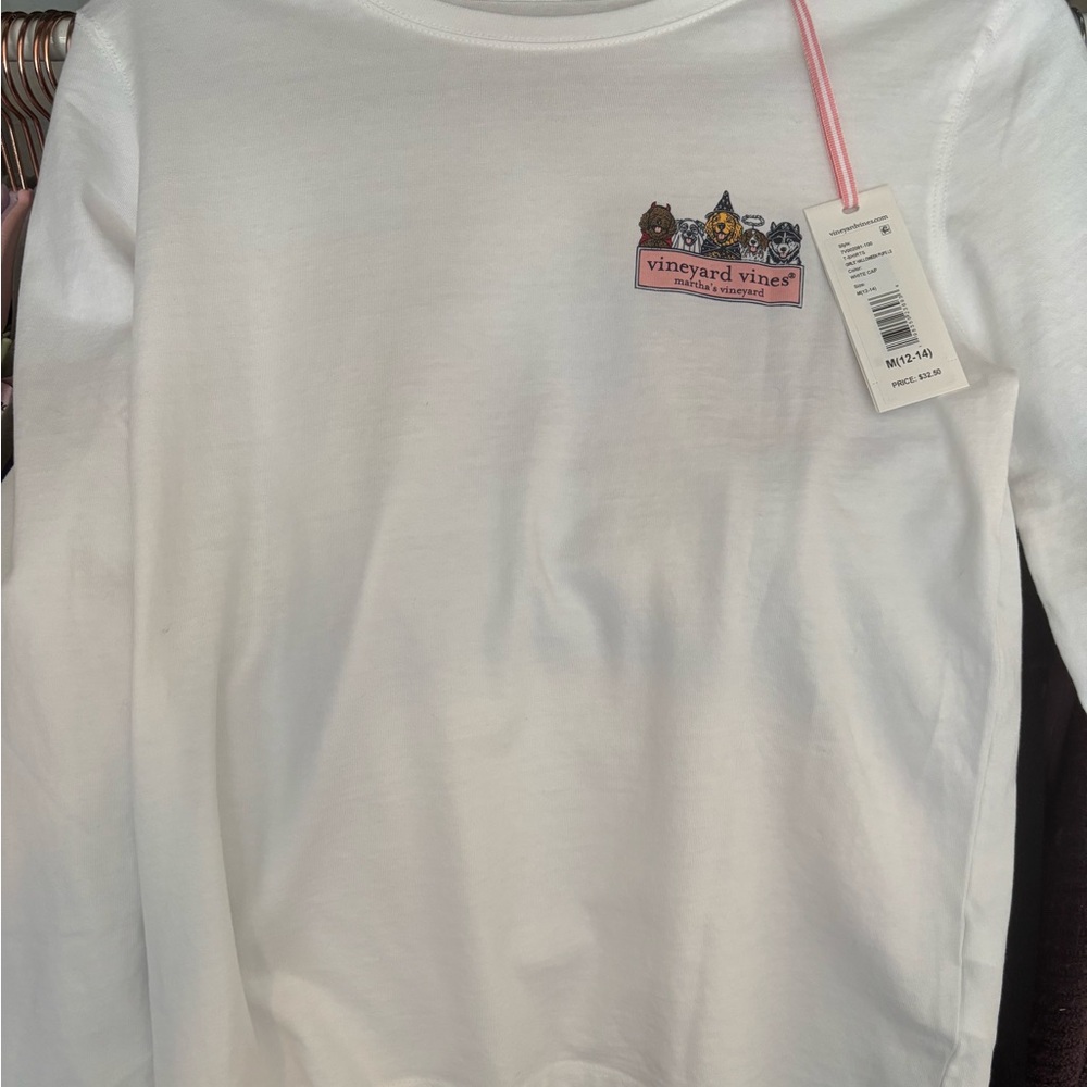 Vineyard Vines Kids White Long Sleeve Tee with Animal Graphic